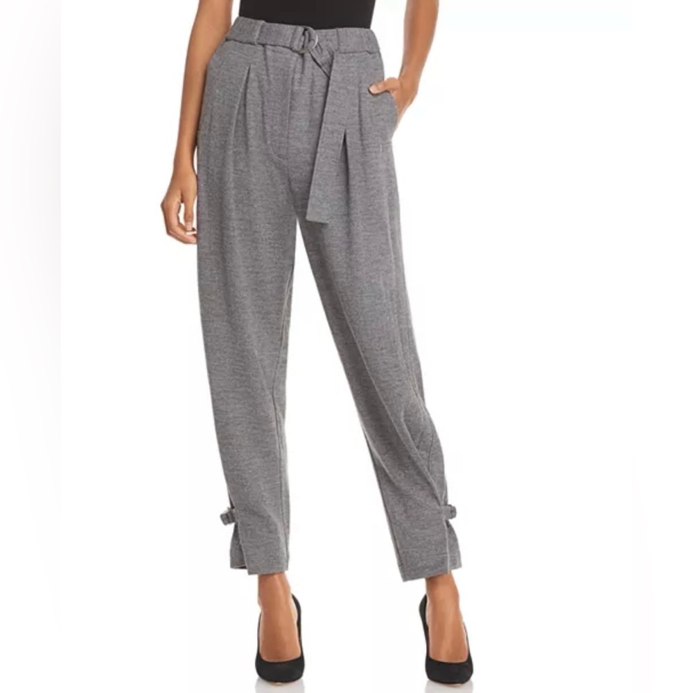 3.1 Phillip Lim Cinched Trouser Wool Ankle Pants in Grey, Size 4, NEW w/Tag